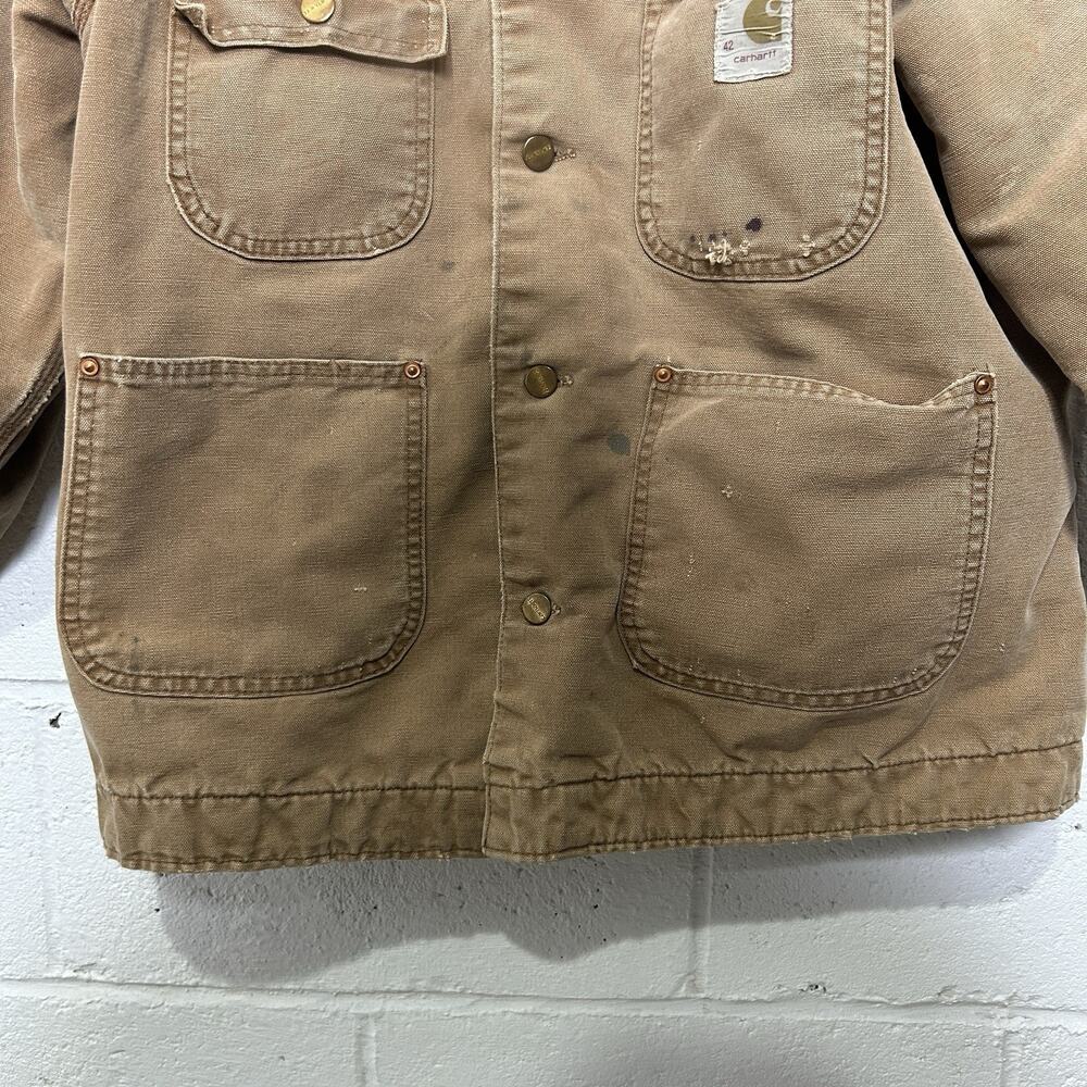 Vintage 1970s Carhartt Blanket-Lined Chore Coat “Tan” - Picture 4 of 12